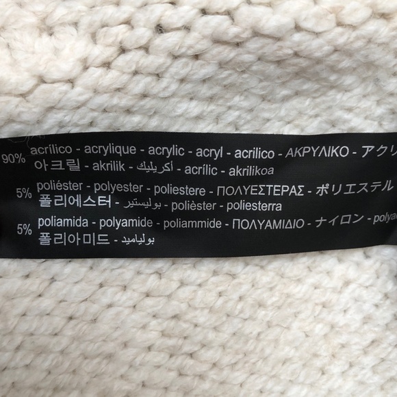 Zara Knit M Cream Chunky Bobble Sweater Pullover Boxy Oversized EUC - Picture 8 of 10